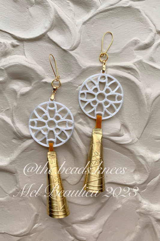 3D Printed Earrings with Brass Jingle Cones