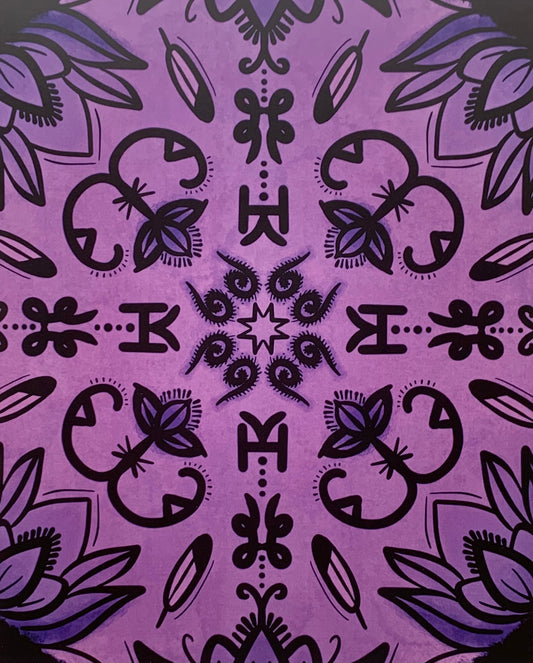 Wabanaki Double Curve Print (purple)
