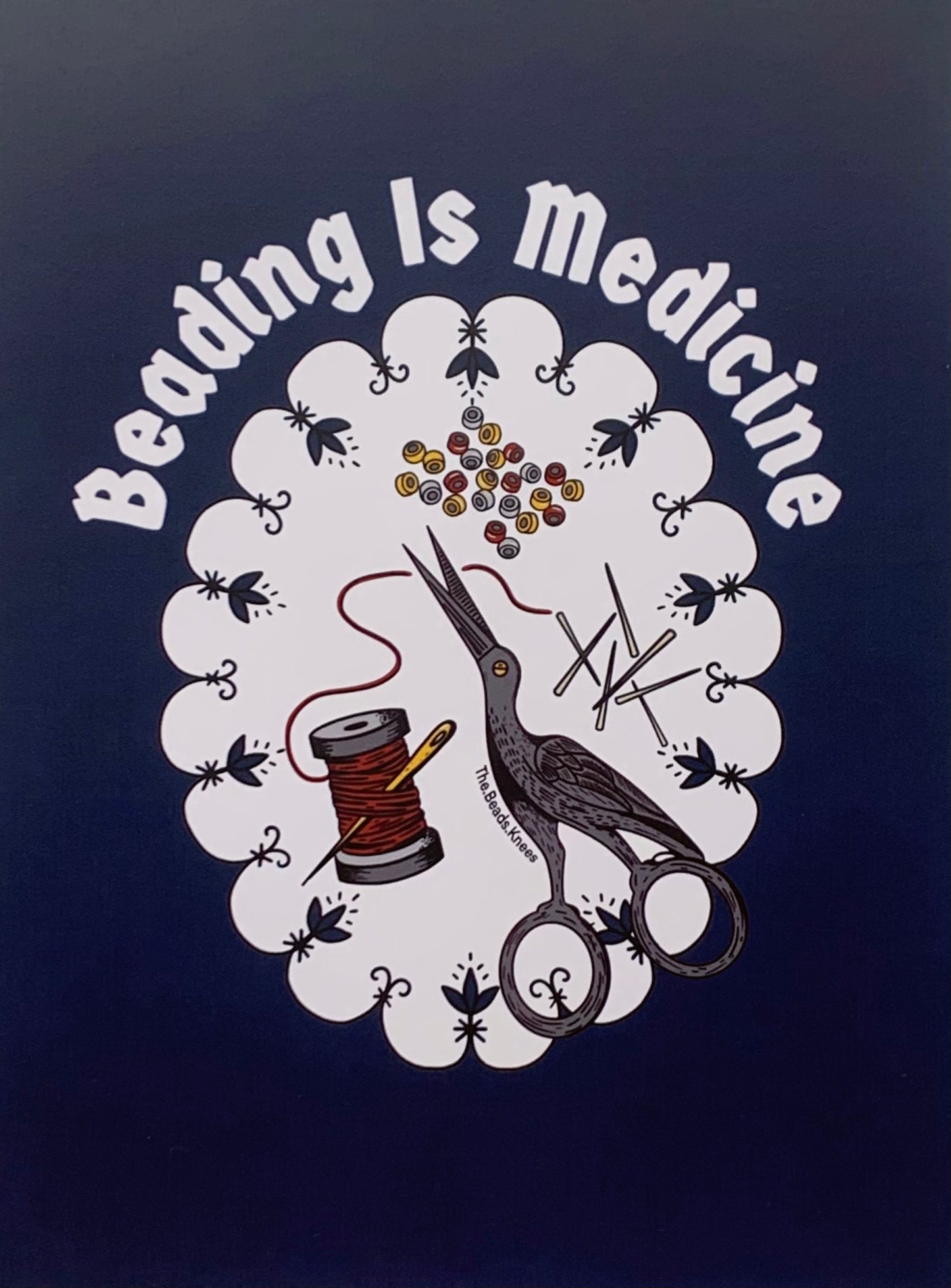 Beading is Medicine Print - Blue