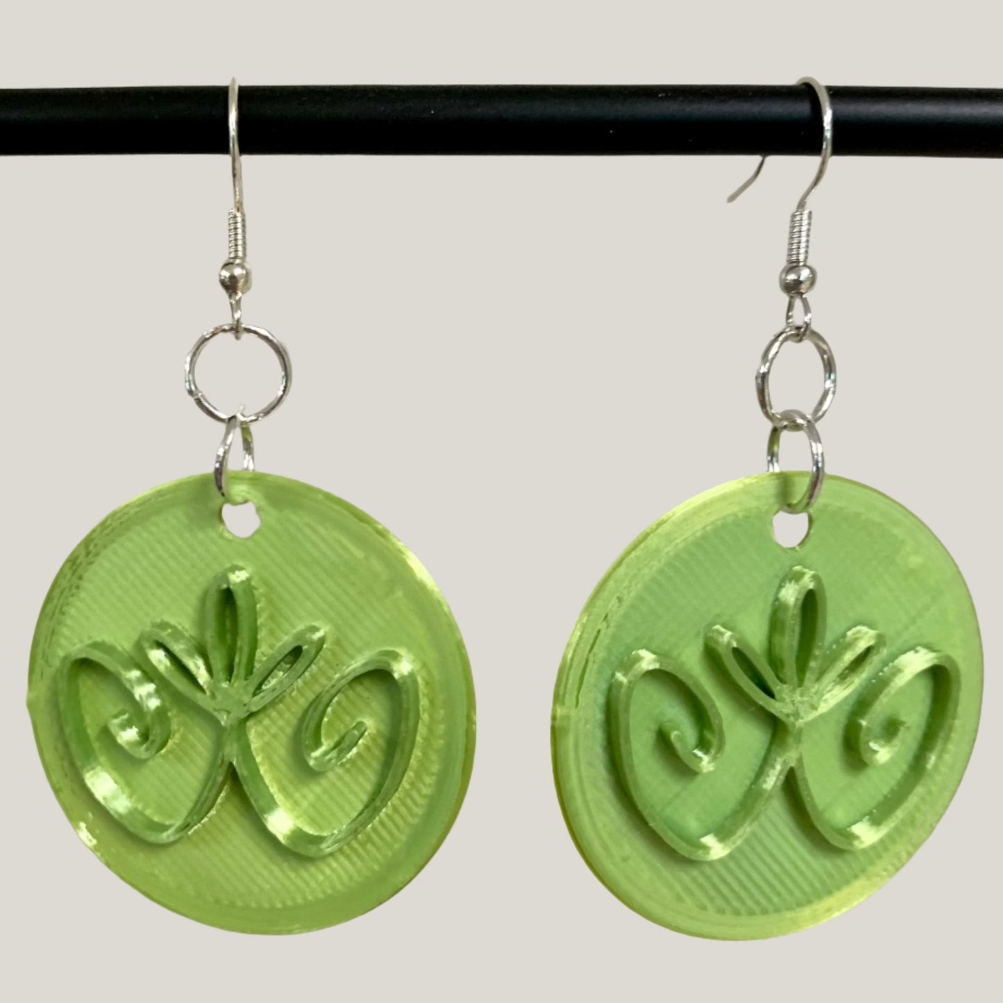 Green Double Curve Earrings