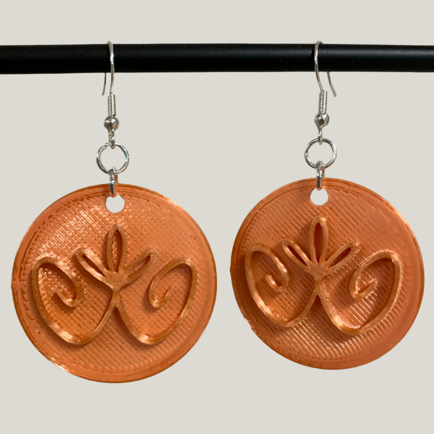 Dark Orange Double Curve Earrings